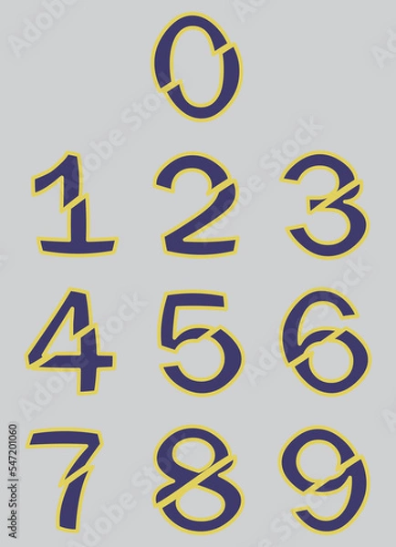 Fototapeta Collection of Number Icon illustration, Numeric tag element design.
