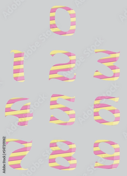 Fototapeta Collection of Number Icon illustration, Numeric tag element design.
