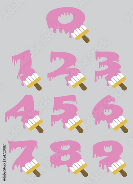Fototapeta Collection of Number Icon illustration, Numeric tag element design.