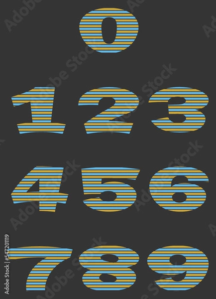 Fototapeta Collection of Number Icon illustration, Numeric tag element design.