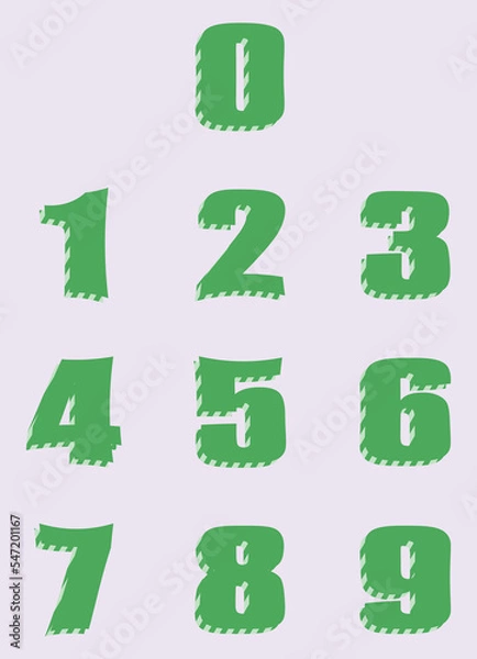 Fototapeta Collection of Number Icon illustration, Numeric tag element design.