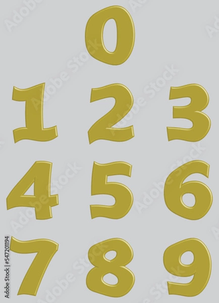Fototapeta Collection of Number Icon illustration, Numeric tag element design.
