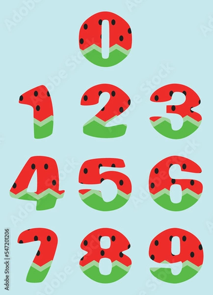Fototapeta Collection of Number Icon illustration, Numeric tag element design.