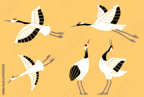 Obraz めでたい鶴のイラストセット