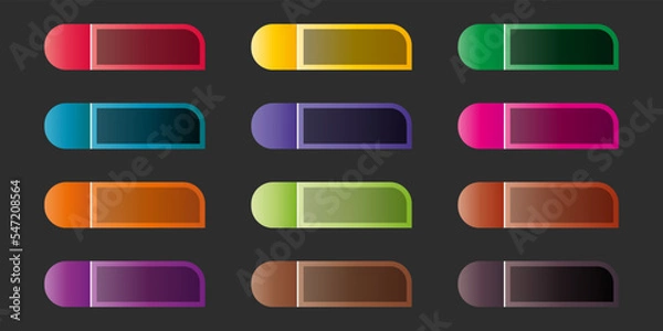 Obraz web game flat design buttons gradient colored collection Vector illustration