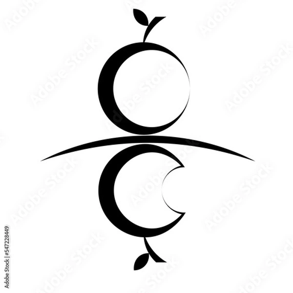 Obraz Black apple isolated on white background