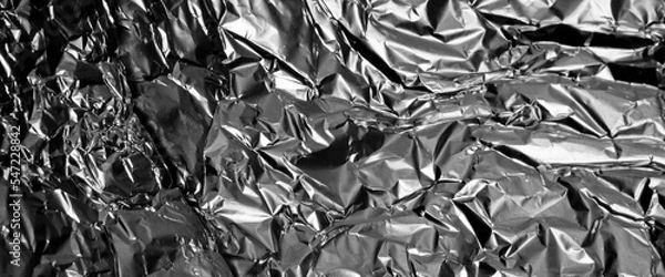 Fototapeta aluminum foil textured shiny backdrop