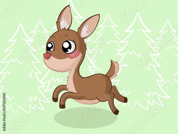 Fototapeta Springendes Comic Reh