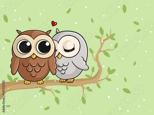 Fototapeta Verliebte Comic Eule