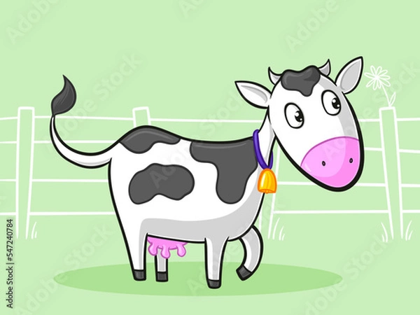 Fototapeta Grasende Comic Kuh