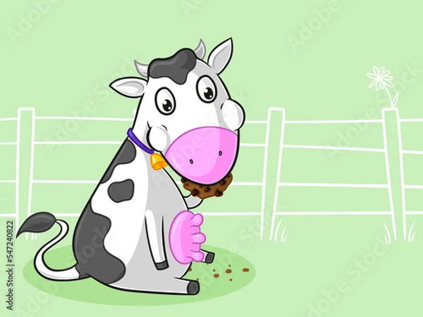 Fototapeta Mampfende Comic Kuh