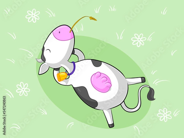 Fototapeta Entspannte Comic Kuh