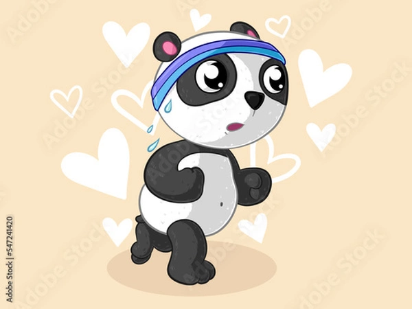 Fototapeta Joggender Comic Panda