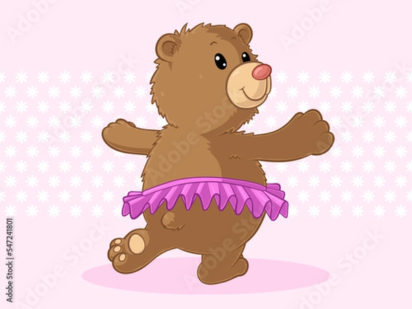 Fototapeta Tanzender Comic Bär