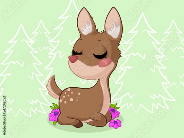 Fototapeta Süßes Comic Reh