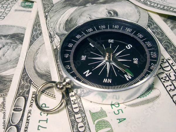Fototapeta navigating financial waters - mage of an brass com