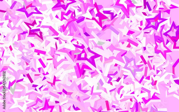 Fototapeta Light Pink, Red vector pattern with christmas stars.