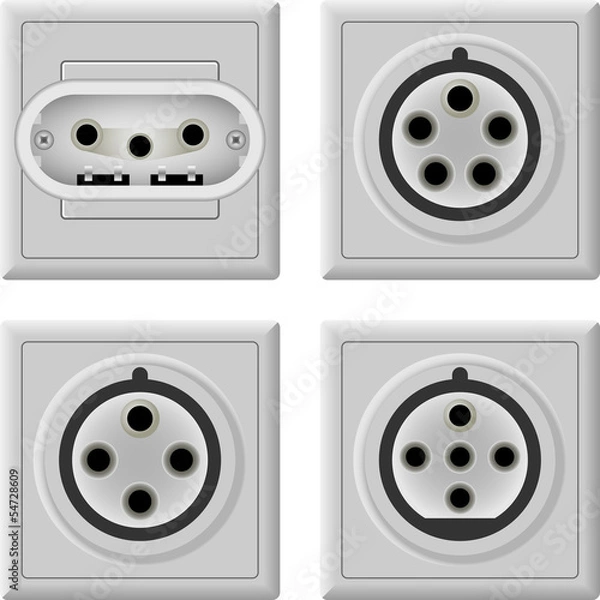 Fototapeta Three phase socket