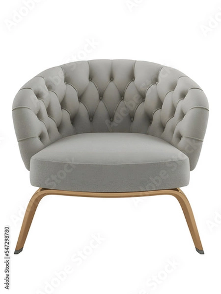 Obraz Classic gray armchair mockup.  Front view. Transparent. Png