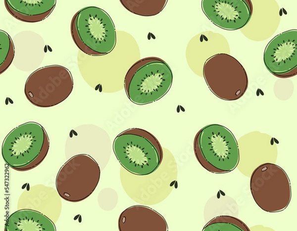 Obraz Doodle Kiwi seamless pattern