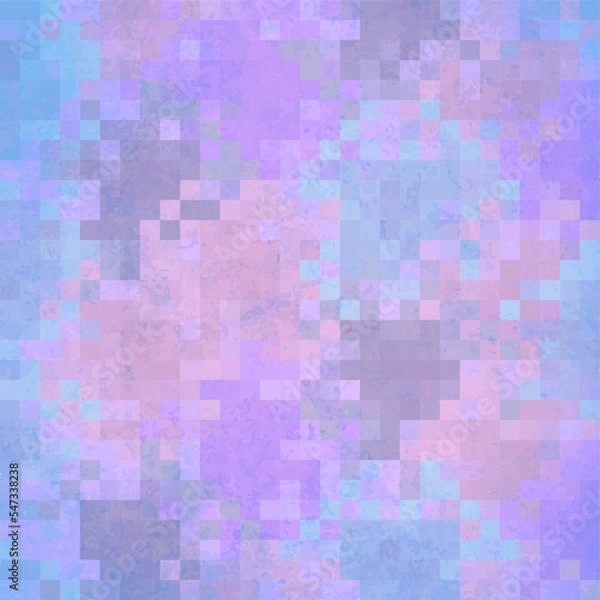 Fototapeta Pixel Background With Grunge. Pastel Color Abstract Background With Squares