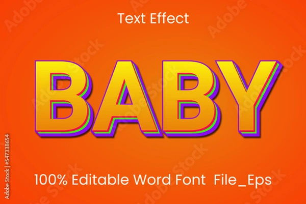 Obraz Baby gradient text effect, editable text