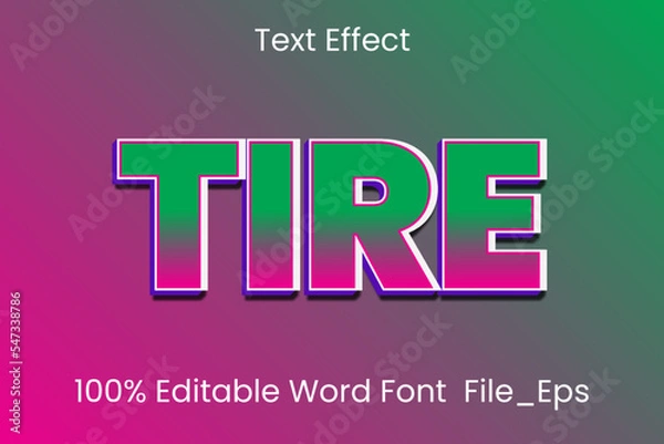 Obraz Tire gradient text effect, editable text