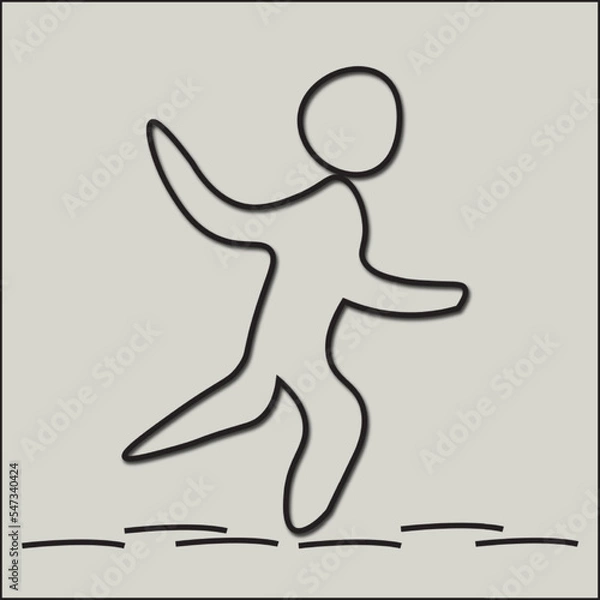 Obraz Man standing, walking icon set. People symbol. Illustration of people standing, walking and running. vector