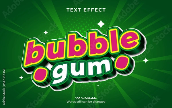 Fototapeta bubble gum editable text effect