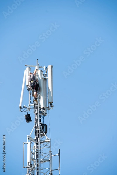 Obraz Servicearbeiten an einer Telekomantenne