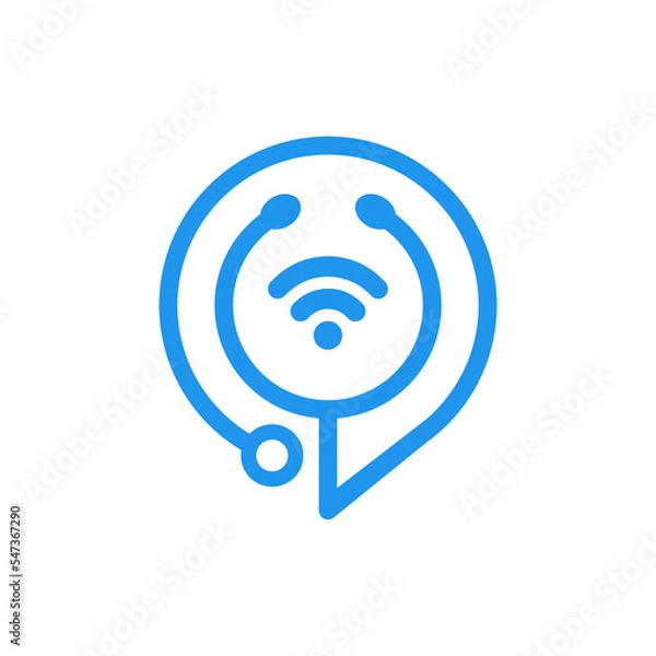 Obraz chat stethoscope logo design vector sign