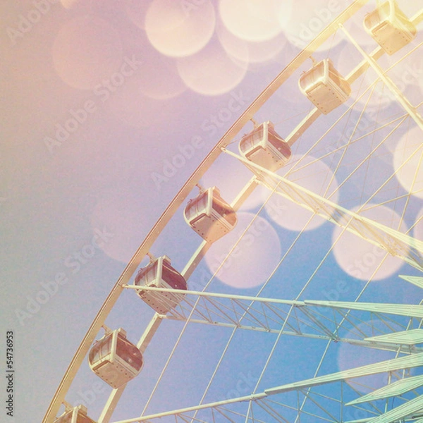 Fototapeta Ferris wheel with abstract bokeh