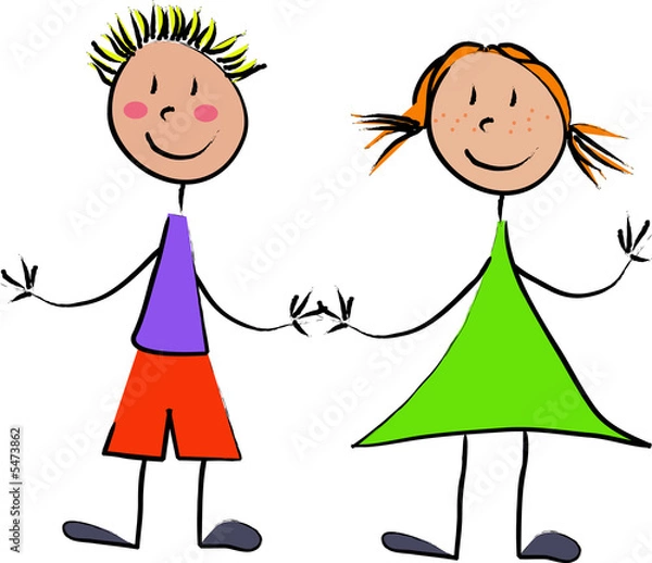 Obraz couple d'enfants