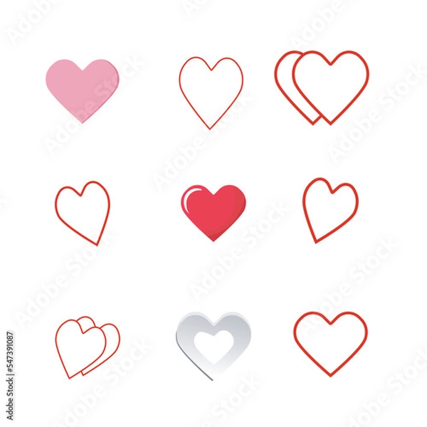 Fototapeta Heart icon collection vector illustration