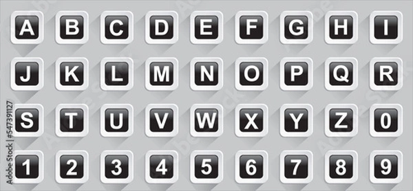 Fototapeta Alphabet and numbers collection vector