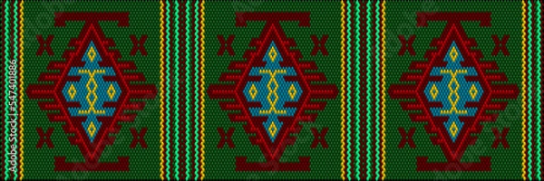 Obraz  New Year, Christmas, winter, festive pixel pattern.