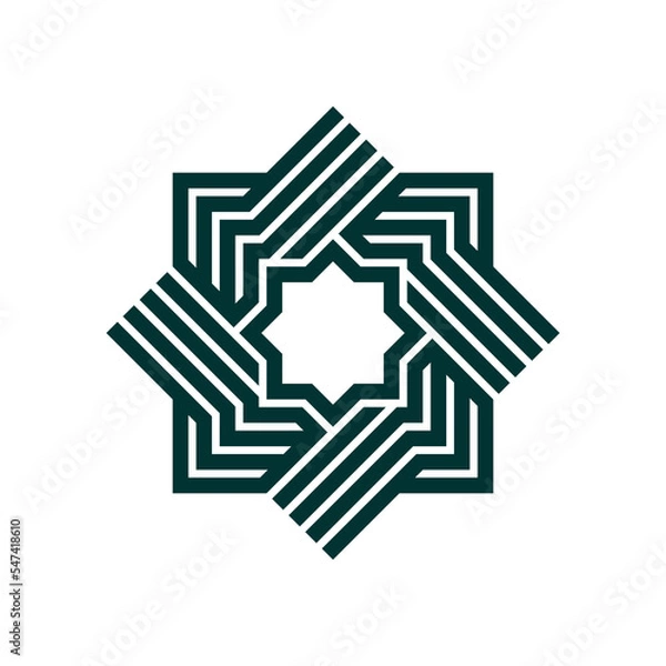 Fototapeta Arabic Calligraphy of the Name of Allah (God) in Octagonal Star Shape.