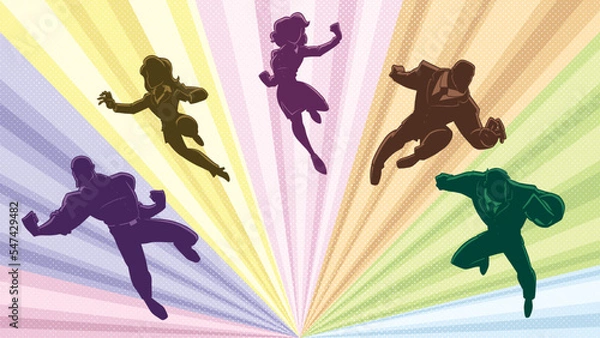 Obraz Super Business Team Silhouettes in Action