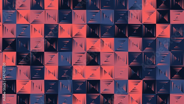 Obraz pink, purpure and blue geometric pattern, seamless wallpaper for fabric, tile and tablecloth