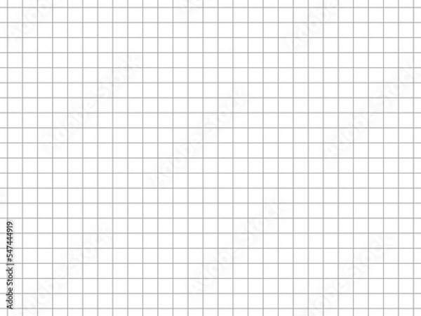 Fototapeta Simple grid paper. Blank sheet in cells. Squared grating on white background. Vector seamless pattern. Graph paper. Geometric checkered texture for school education. Square grid for design prints
