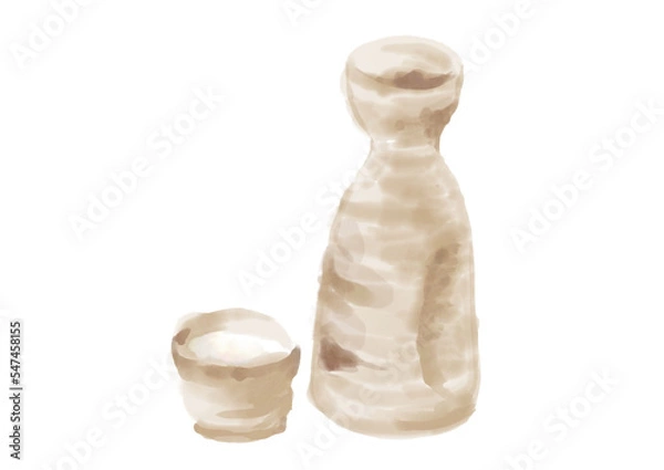 Obraz 水彩の日本酒01_1