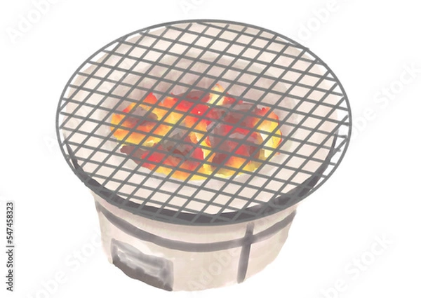 Obraz 水彩の七輪01_2