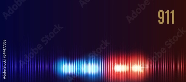 Obraz Background for the visualization of a call to the rescue service 911 in realistic style for printing and decoration.Vector illustration.