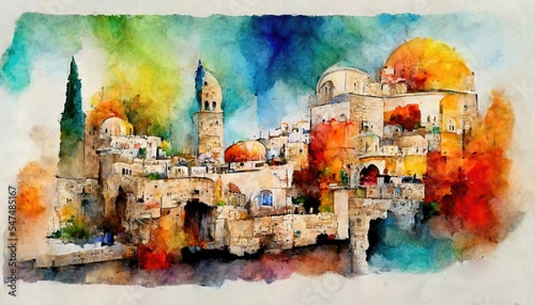 Obraz jerusalem israel bright abstract art