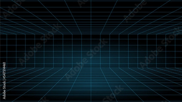 Fototapeta 3D Wireframe grid