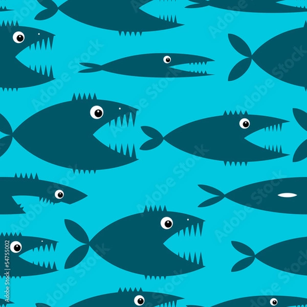 Fototapeta Funny fish cartoon for your design