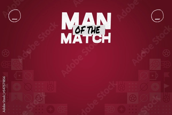 Fototapeta Man of the match horizontal background with place for text 