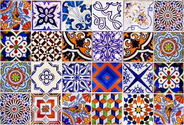 Obraz Zbliżenie tradycyjnych płytek ceramicznych Lizbony