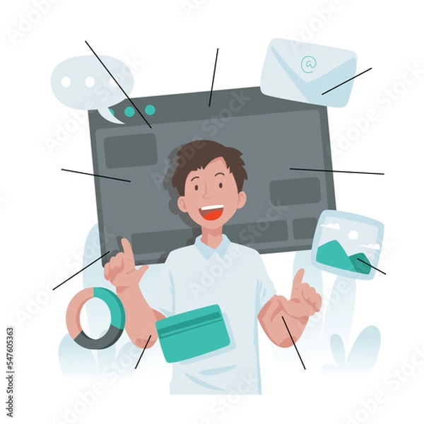 Fototapeta Illustration graphic of New Exploration. Perfect for banner, social media, etc.