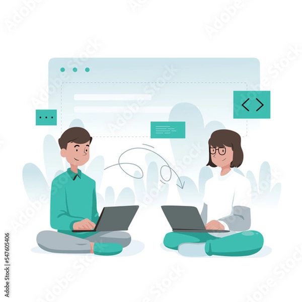 Fototapeta Illustration graphic of Share with Colleagues. Perfect for banner, social media, etc.